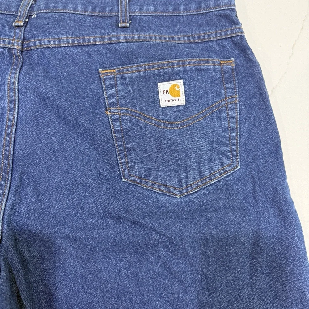Carhartt FR Jeans Mens 44x32 Dark Wash FRB100DNM Workwear‎ Flame Resistant 2HRC